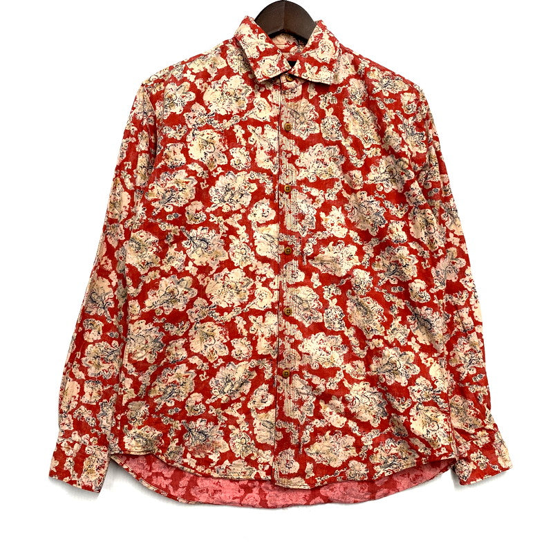 【中古品】【メンズ】 45rpm ４５アールピーエム LS FLOWER DESIGN SHIRT ロングスリーブ フラワーデザイン シャツ 長袖 トップス 140-241125-as-12-izu サイズ：4 カラー：レッド系 万代Net店