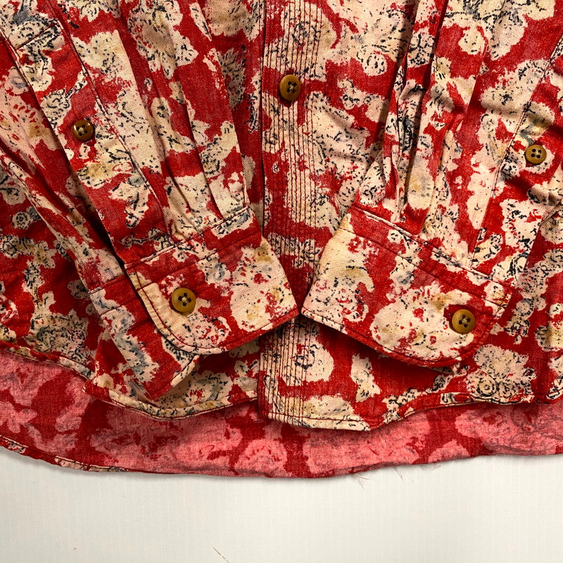 【中古品】【メンズ】 45rpm ４５アールピーエム LS FLOWER DESIGN SHIRT ロングスリーブ フラワーデザイン シャツ 長袖 トップス 140-241125-as-12-izu サイズ：4 カラー：レッド系 万代Net店