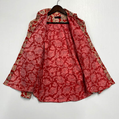 【中古品】【メンズ】 45rpm ４５アールピーエム LS FLOWER DESIGN SHIRT ロングスリーブ フラワーデザイン シャツ 長袖 トップス 140-241125-as-12-izu サイズ：4 カラー：レッド系 万代Net店