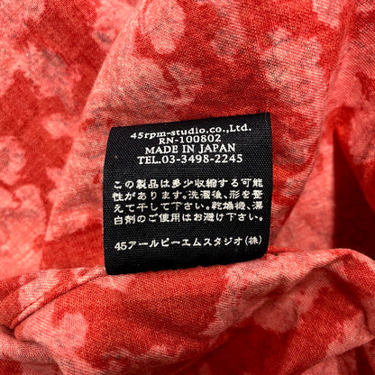 【中古品】【メンズ】 45rpm ４５アールピーエム LS FLOWER DESIGN SHIRT ロングスリーブ フラワーデザイン シャツ 長袖 トップス 140-241125-as-12-izu サイズ：4 カラー：レッド系 万代Net店
