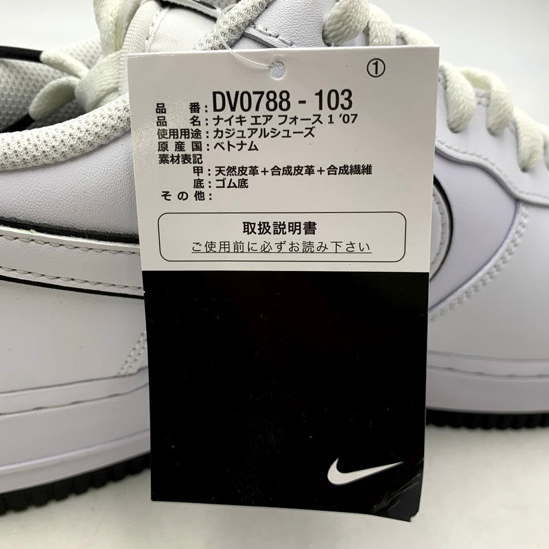 【中古美品】【メンズ】 NIKE ナイキ AIR FORCE 1 '07 DV0788-103 エア フォース 1 '07 スニーカー シューズ 靴 160-241125-as-09-izu サイズ：30cm カラー：WHITE/BLACK-WHITE 万代Net店