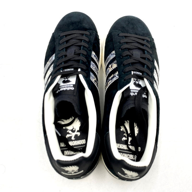 【中古美品】【メンズ/レディース】 adidas アディダス × NEIGHBORHOOD ネイバーフッド × INVINCIBLE インビンシブル CAMPUS GW8852 キャンパス スニーカー シューズ 靴 161-241128-as-04-izu サイズ：26cm カラー：CBLACK/SUPCOL/OWHITE 万代Net店