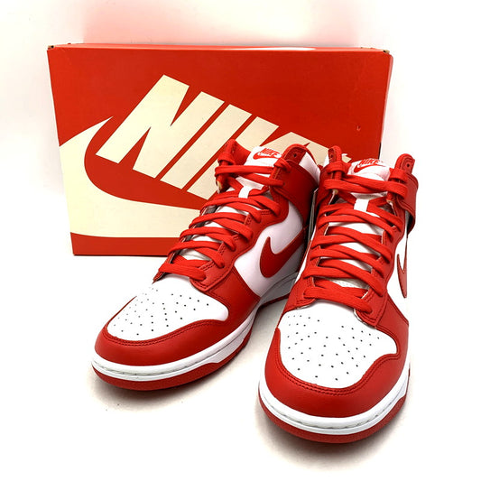 【中古美品】【メンズ】 NIKE ナイキ DD1399-106 DUNK HIGH CHAMPIONSHIP WHITE AND RED ダンク ハイ チャンピオンシップ スニーカー シューズ 靴 160-241130-mm-11-izu サイズ：28cm カラー：ホワイト/レッド 万代Net店