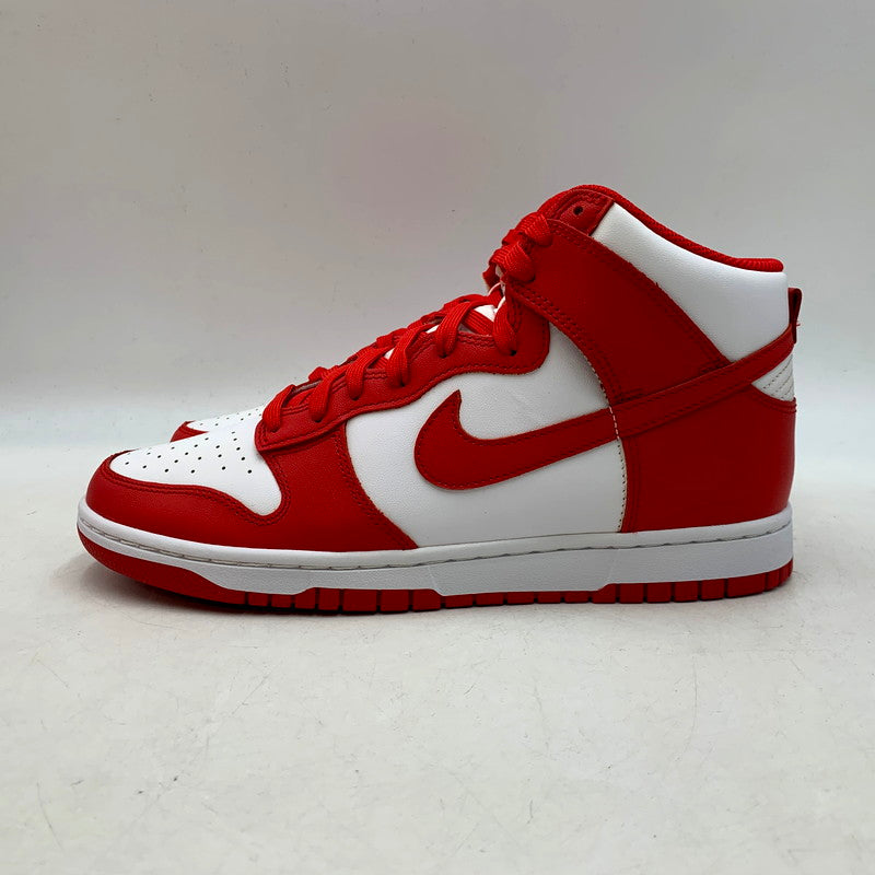 【中古美品】【メンズ】 NIKE ナイキ DD1399-106 DUNK HIGH CHAMPIONSHIP WHITE AND RED ダンク ハイ チャンピオンシップ スニーカー シューズ 靴 160-241130-mm-11-izu サイズ：28cm カラー：ホワイト/レッド 万代Net店