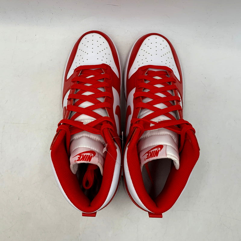 【中古美品】【メンズ】 NIKE ナイキ DD1399-106 DUNK HIGH CHAMPIONSHIP WHITE AND RED ダンク ハイ チャンピオンシップ スニーカー シューズ 靴 160-241130-mm-11-izu サイズ：28cm カラー：ホワイト/レッド 万代Net店