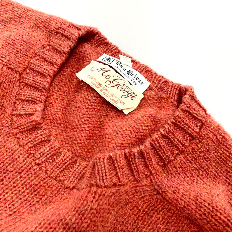 【現状渡し品】【メンズ】 MC GEORGE マックジョージ 80S WOOL KNIT SWEATER ウールニットセーター スコットランド製 長袖 トップス 146-241204-as-20-izu サイズ：46 カラー：オレンジ 万代Net店