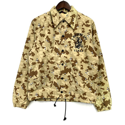 【中古品】【メンズ】 A BATHING APE アベイシングエイプ 90S WORLD WIDE APE HEADS COACHES JACKET ワールドワイド エイプ ヘッズ コーチジャケット 初期三角タグ アウター 142-241206-as-21-izu サイズ：S カラー：ベージュ系 万代Net店