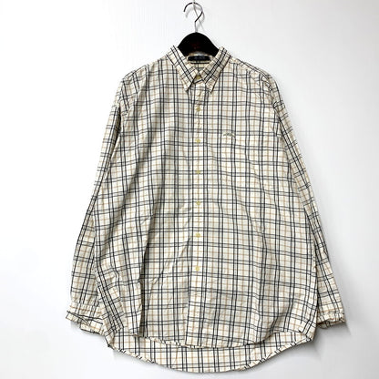 【中古品】【メンズ】  CHAPS RALPH LAUREN チャップスラルフローレン LS BD CHECK SHIRT ロングスリーブ ボタンダウン チェックシャツ 長袖 トップス 146-241209-as-25-izu サイズ：L カラー：ホワイト系 万代Net店