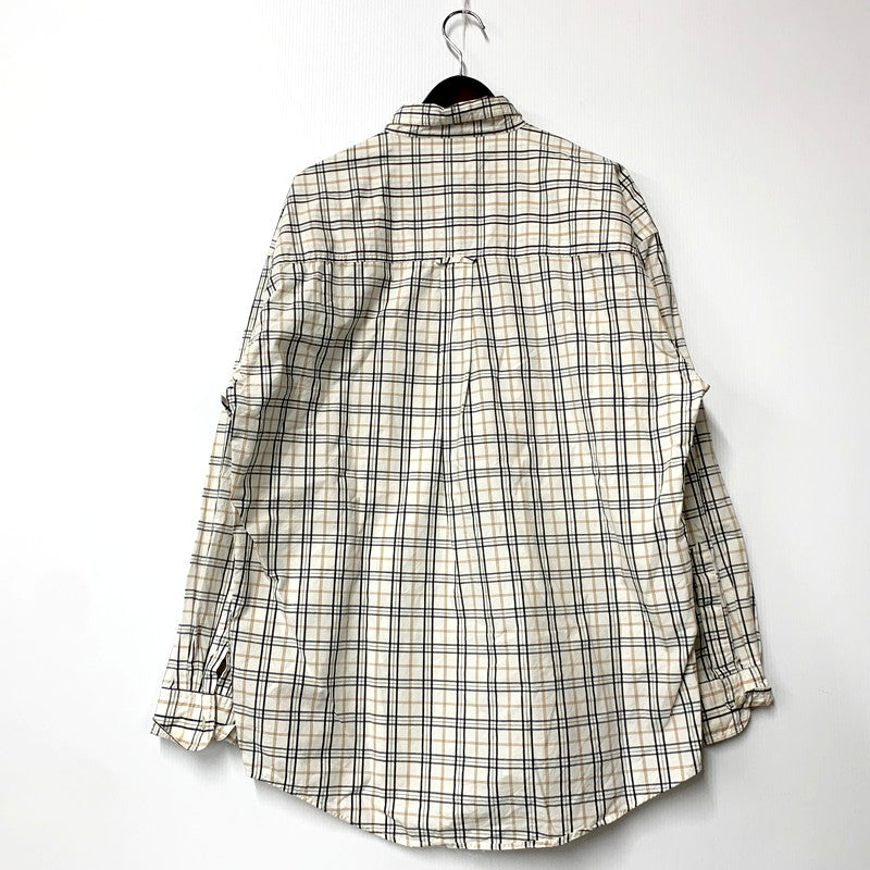 【中古品】【メンズ】  CHAPS RALPH LAUREN チャップスラルフローレン LS BD CHECK SHIRT ロングスリーブ ボタンダウン チェックシャツ 長袖 トップス 146-241209-as-25-izu サイズ：L カラー：ホワイト系 万代Net店