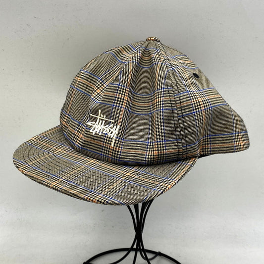 【中古品】【メンズ/レディース】 STUSSY ステューシー GLED PLAID CAP グレンチェック キャップ ロゴ 刺繍 帽子 服飾雑貨 185-241210-ay-36-izu サイズ：F カラー：マルチ 万代Net店