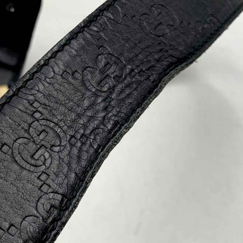 【現状渡し品】【メンズ/レディース】 GUCCI グッチ 114876 インターロッキングG レザーベルト 小物 183-241212-as-34-izu カラー：ブラック 万代Net店