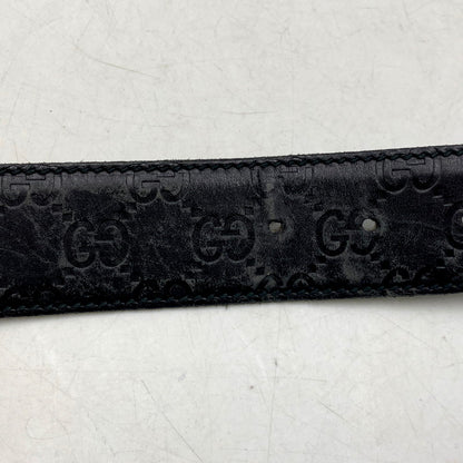 【現状渡し品】【メンズ/レディース】 GUCCI グッチ 114876 インターロッキングG レザーベルト 小物 183-241212-as-34-izu カラー：ブラック 万代Net店