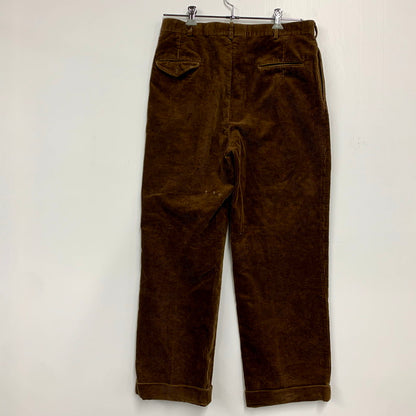 【現状渡し品】【メンズ】 Polo by Ralph Lauren ポロバイラルフローレン 90S CORDUROY 2 TUCK PANTS コーデュロイ 2タック パンツ ボトムス 157-241208-as-08-izu カラー：ブラウン 万代Net店