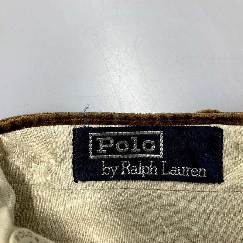 【現状渡し品】【メンズ】 Polo by Ralph Lauren ポロバイラルフローレン 90S CORDUROY 2 TUCK PANTS コーデュロイ 2タック パンツ ボトムス 157-241208-as-08-izu カラー：ブラウン 万代Net店