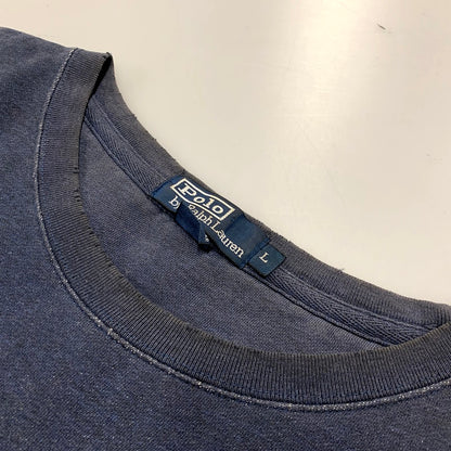 【現状渡し品】【メンズ】 Polo by Ralph Lauren ポロバイラルフローレン 90S CREWNECK SWEATSHIRT クルーネック スウェットシャツ トレーナー 長袖 トップス 146-241214-as-03-izu サイズ：L カラー：ネイビー 万代Net店