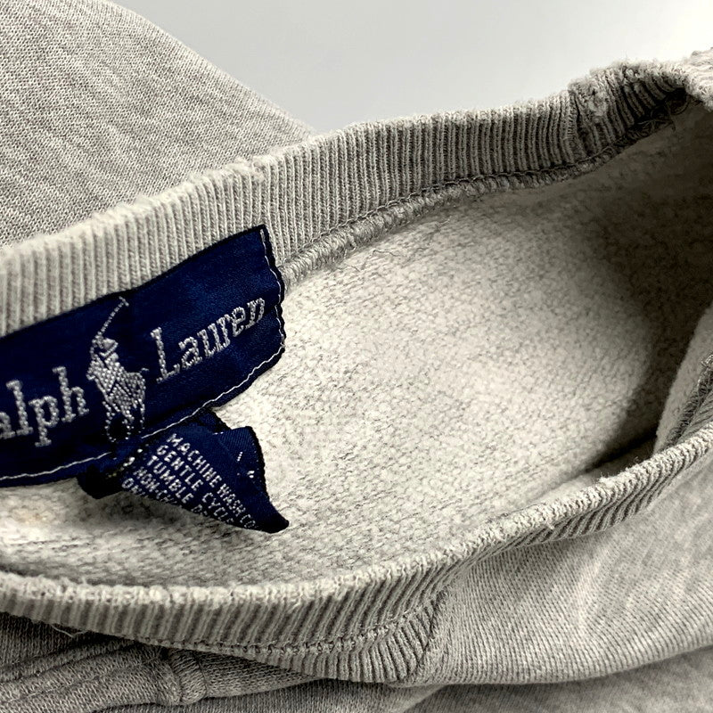 【現状渡し品】【メンズ】 RALPH LAUREN ラルフローレン 90S 前Vスウェット トレーナー ロゴ 刺繍 トップス 146-241213-ay-15-izu サイズ：L カラー：グレー 万代Net店