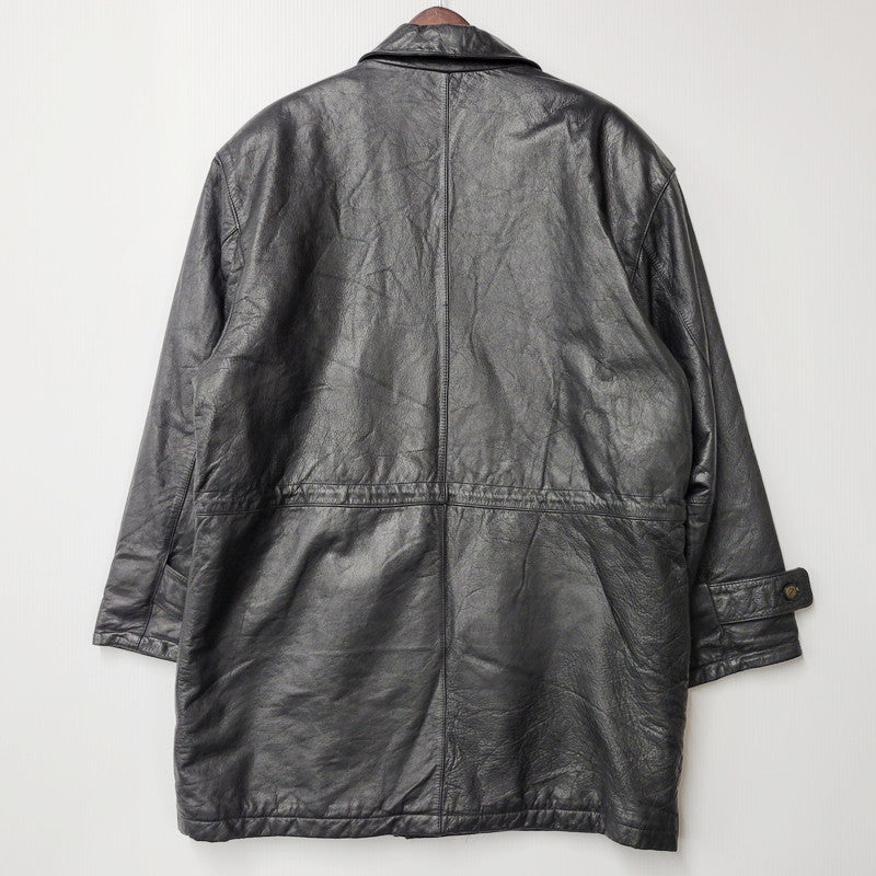 【中古品】【メンズ】  STRATHCONAR ストラスコナー LEATHER COAT レザーコート アウター 長袖 146-241216-ma-02-izu サイズ：L カラー：黒 万代Net店