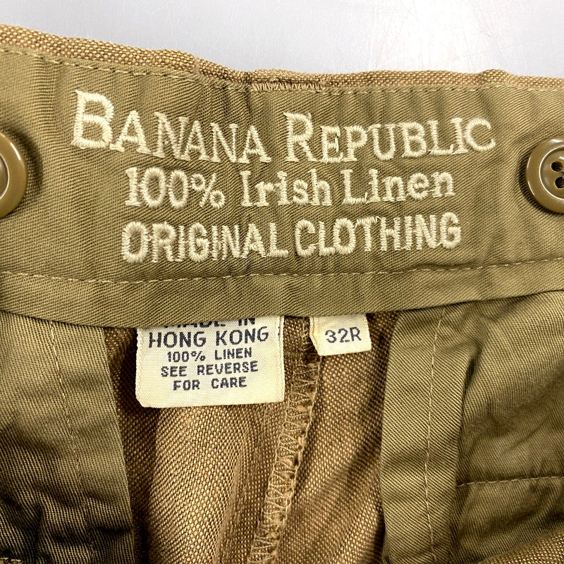 【現状渡し品】【メンズ】 Banana Republic バナナリパブリック 90S IRISH LINEN PANTS アイリッシュリネン パンツ ボトムス 157-241219-as-42-izu サイズ：32R カラー：カーキ系 万代Net店