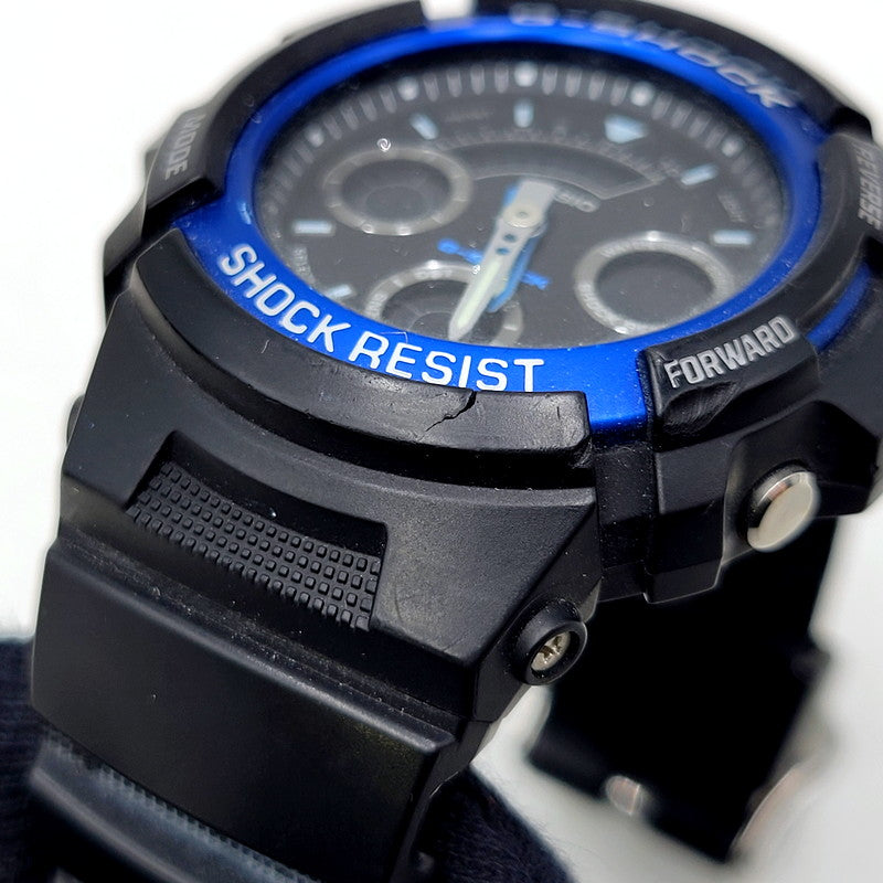 【中古品】【メンズ/レディース】 G-SHOCK ジーショック ANALOG-DIGITAL AW-590 アナデジ  腕時計 196-250207-as-47-izu サイズ：52 × 46.4 × 14.9 mm カラー：ブラック 万代Net店