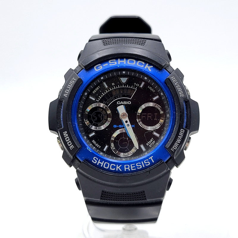 【中古品】【メンズ/レディース】 G-SHOCK ジーショック ANALOG-DIGITAL AW-590 アナデジ  腕時計 196-250207-as-47-izu サイズ：52 × 46.4 × 14.9 mm カラー：ブラック 万代Net店