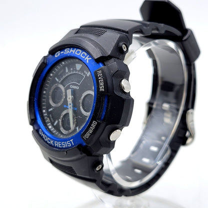 【中古品】【メンズ/レディース】 G-SHOCK ジーショック ANALOG-DIGITAL AW-590 アナデジ  腕時計 196-250207-as-47-izu サイズ：52 × 46.4 × 14.9 mm カラー：ブラック 万代Net店