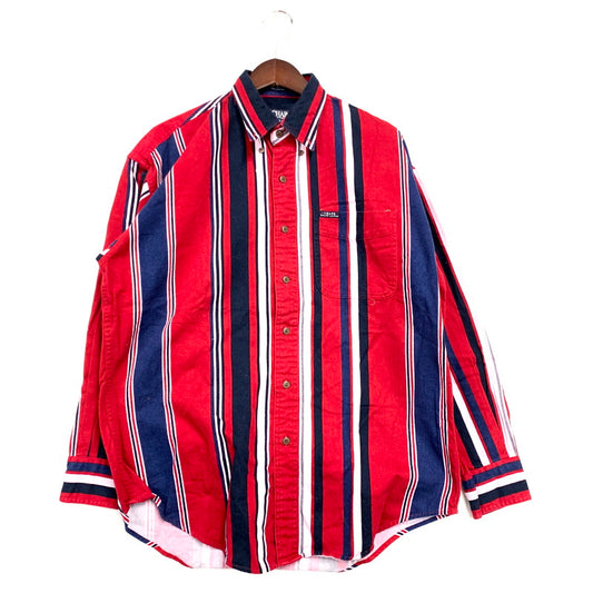 【中古品】【メンズ】  CHAPS RALPH LAUREN LS BD COTTON STRIPE SHIRT チャップス ラルフローレン ストライプシャツ 長袖 トップス 146-241222-ay-16-izu サイズ：M カラー：マルチ 万代Net店