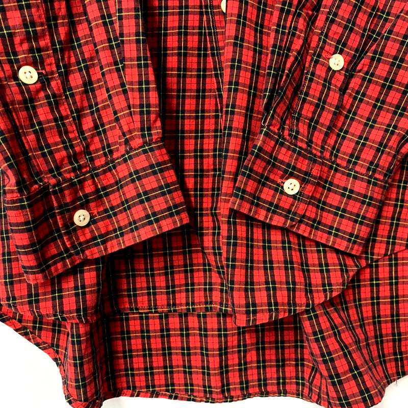 【中古品】【メンズ】 RALPH LAUREN ラルフローレン 90S BLAIRE LS BD CHECK SHIRT ブレア  ロングスリーブ チェックシャツ 長袖 トップス 146-250208-as-34-izu サイズ：XL カラー：レッド系 万代Net店