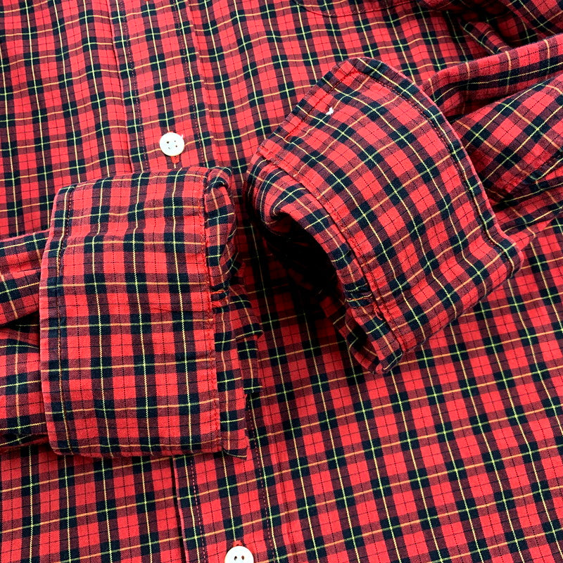 【中古品】【メンズ】 RALPH LAUREN ラルフローレン 90S BLAIRE LS BD CHECK SHIRT ブレア  ロングスリーブ チェックシャツ 長袖 トップス 146-250208-as-34-izu サイズ：XL カラー：レッド系 万代Net店