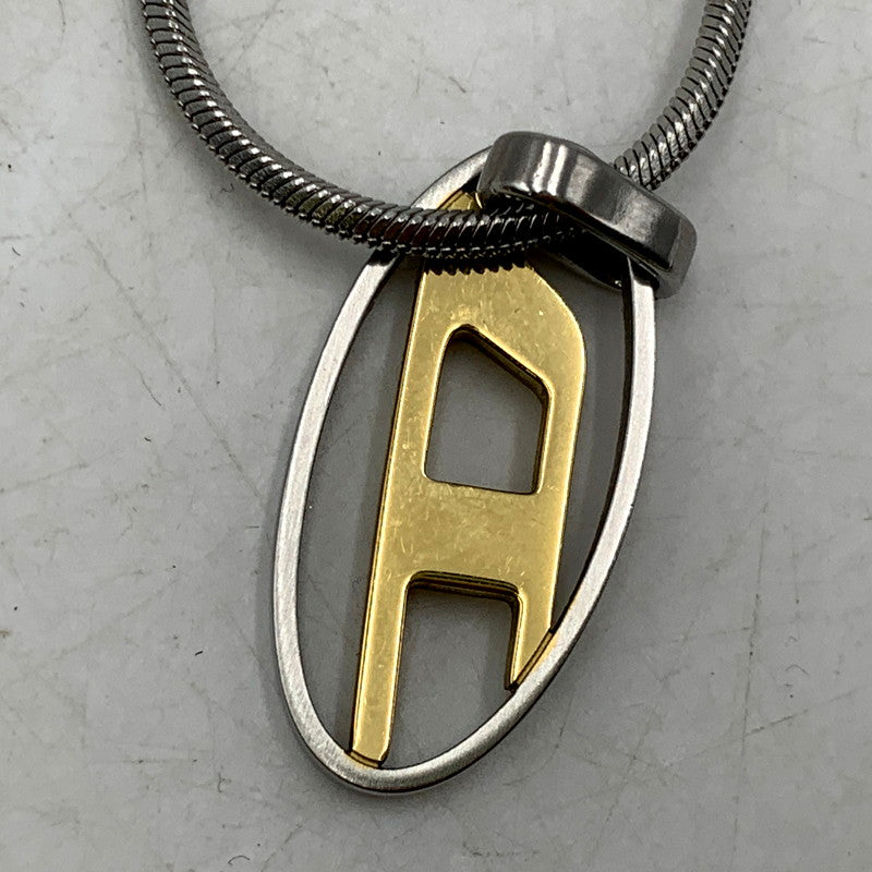 【中古品】【メンズ/レディース】 DIESEL ディーゼル TWO TONE STAINLESS STEEL PENDANT NECKLACE ツートーン ステンレス スチール ペンダント ネックレス アクセサリー 192-241219-as-22-izu カラー：シルバー 万代Net店