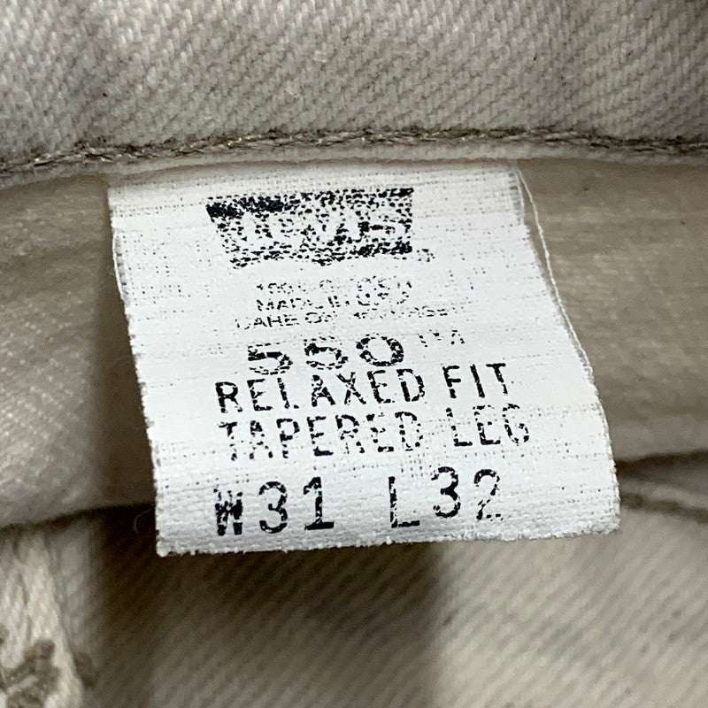 【現状渡し品】【メンズ】 Levi's リーバイス 90S 550 WHITE DENIM PANTS 40550-0252 ホワイトデニムパンツ 刻印575 オレンジタブ 95年4月製造 ジーンズ ズボン ボトムス 157-241222-ay-09-izu サイズ：31×32 カラー：ホワイト 万代Net店