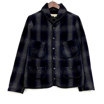 【中古品】【メンズ】 AA387-47003JJ WOOL CHECK SHAWL COLLAR JACKET ウールチェックショールカラージャケット アウター 長袖 147-241223-ma-08-izu サイズ：S カラー：マルチ 万代Net店