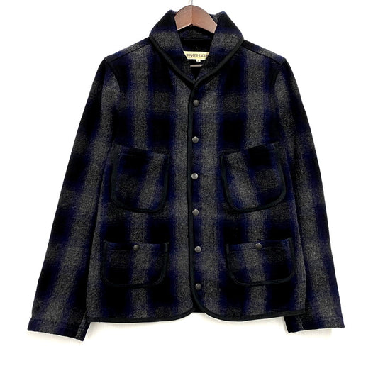 【中古品】【メンズ】 AA387-47003JJ WOOL CHECK SHAWL COLLAR JACKET ウールチェックショールカラージャケット アウター 長袖 147-241223-ma-08-izu サイズ：S カラー：マルチ 万代Net店