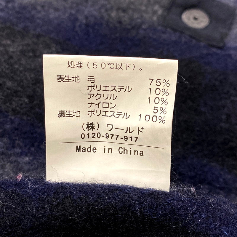 【中古品】【メンズ】 AA387-47003JJ WOOL CHECK SHAWL COLLAR JACKET ウールチェックショールカラージャケット アウター 長袖 147-241223-ma-08-izu サイズ：S カラー：マルチ 万代Net店