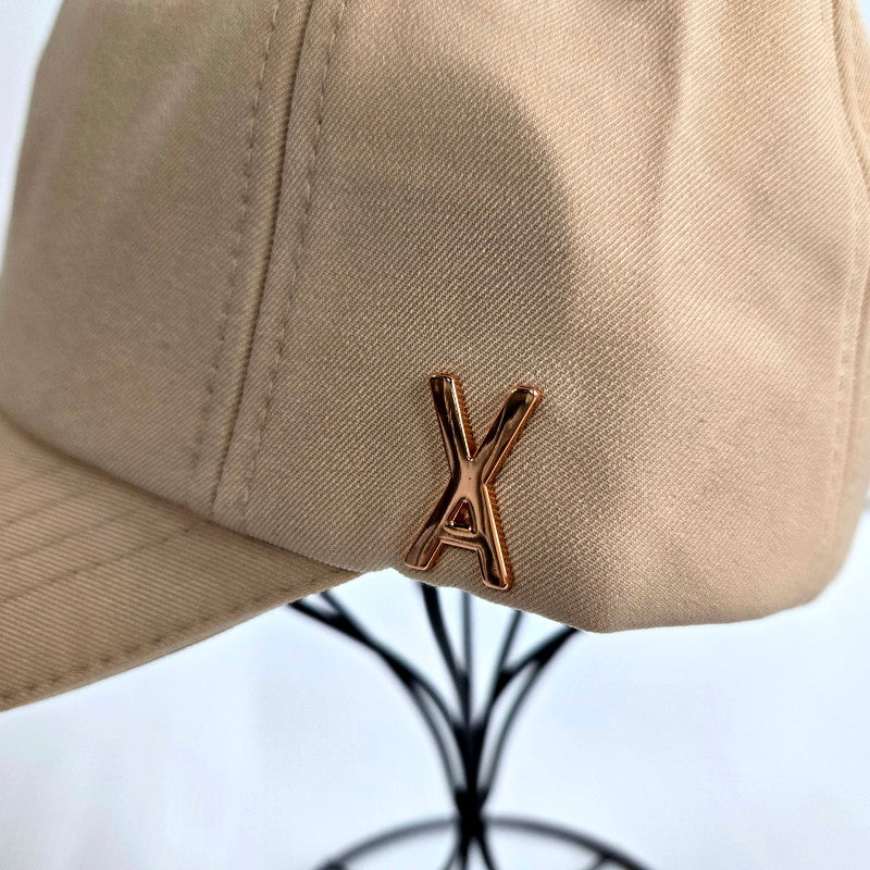 【中古美品】【メンズ/レディース】  VARZAR ROSE GOLD STUD OVER FIT BALL CAP バザール ローズゴールド スタッズ オーバーフィット ベースボール キャップ 帽子 服飾雑貨 185-241222-ay-26-izu サイズ：F カラー：ベージュ 万代Net店