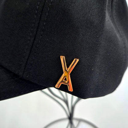 【中古美品】【メンズ/レディース】  VARZAR ROSE GOLD STUD OVER FIT BALL CAP バザール ローズゴールド スタッズ オーバーフィット ベースボール キャップ 帽子 服飾雑貨 185-241222-ay-33-izu サイズ：F カラー：ブラック 万代Net店