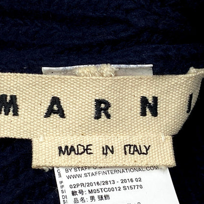 【中古品】【メンズ/レディース】 MARNI マルニ RIBBED HAT M05TC0012 リブハット ニット帽 帽子 185-241229-as-08-izu サイズ：S カラー：ネイビー 万代Net店