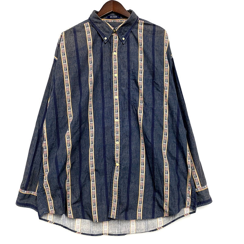 【中古品】【メンズ】  CHAPS RALPH LAUREN 90S USA LS BD SHIRT チャップスラルフローレン 長袖シャツ カジュアルシャツ トップス 146-241226-ay-06-izu サイズ：XL カラー：ブルー系 万代Net店