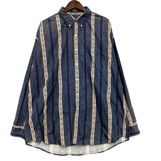 【中古品】【メンズ】  CHAPS RALPH LAUREN 90S USA LS BD SHIRT チャップスラルフローレン 長袖シャツ カジュアルシャツ トップス 146-241226-ay-06-izu サイズ：XL カラー：ブルー系 万代Net店