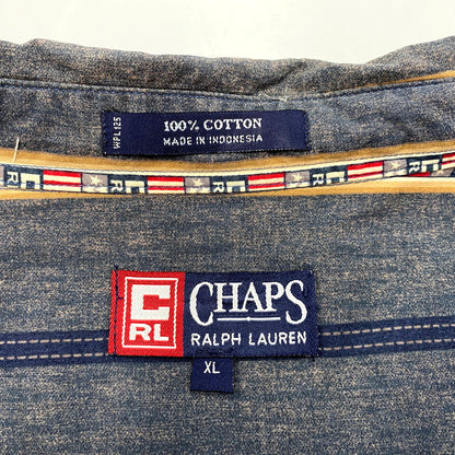 【中古品】【メンズ】  CHAPS RALPH LAUREN 90S USA LS BD SHIRT チャップスラルフローレン 長袖シャツ カジュアルシャツ トップス 146-241226-ay-06-izu サイズ：XL カラー：ブルー系 万代Net店