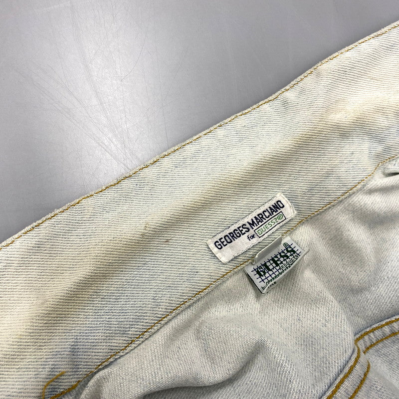 【中古品】【メンズ】 Guess ゲス 90S DENIM JACKET デニムジャケット USA製 Gジャン ジージャン アウター 146-241226-ay-04-izu サイズ：XL カラー：ライトインディゴ 万代Net店