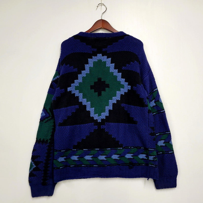 【現状渡し品】【メンズ】  CHAPS RALPH LAUREN チャップス ラルフローレン 80S HAND KNIT ハンドニット 長袖 トップス 146-241226-as-01-izu サイズ：L カラー：マルチ 万代Net店