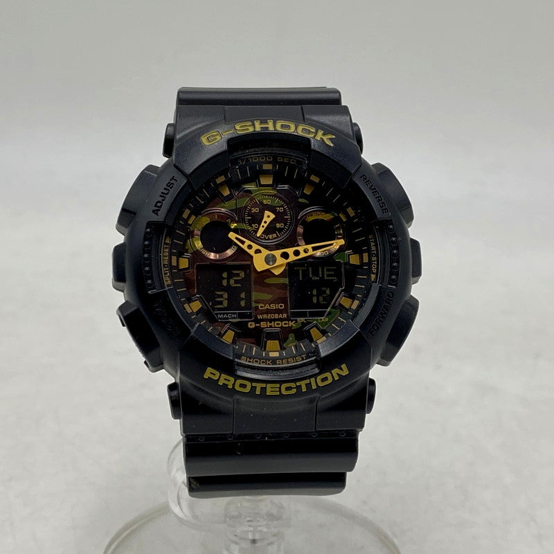 【中古品】【メンズ】 G-SHOCK ジーショック GA-100CF-1A9JF GA-100 SERIES アナデジ腕時計 196-241231-ma-02-izu サイズ：55×51.2×16.9mm カラー：黒×茶系カモ柄 万代Net店