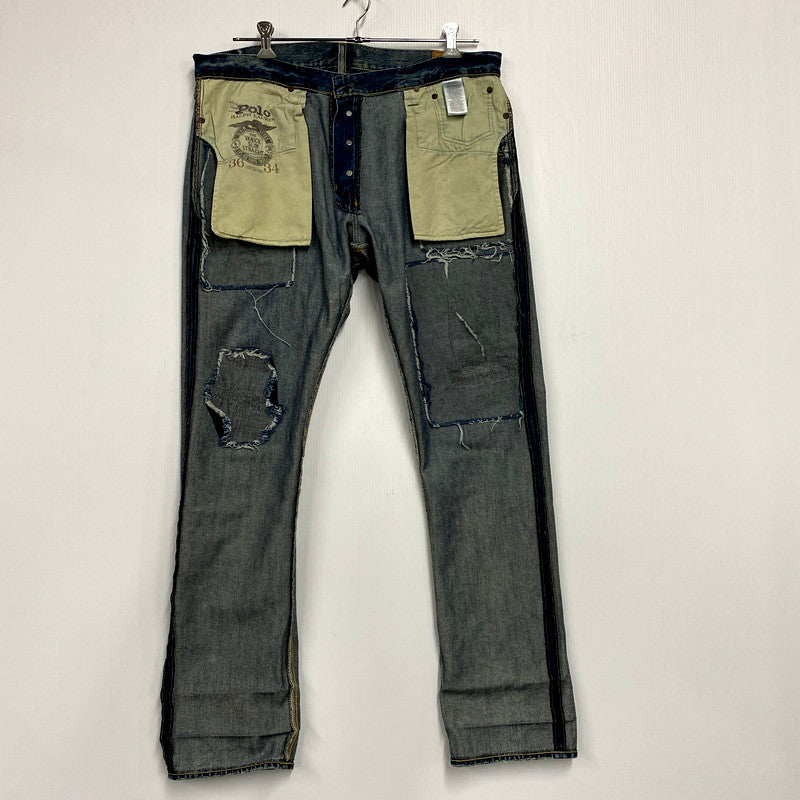 【中古品】【メンズ】 POLO RALPH LAUREN ポロ・ラルフローレン USED DENIM PANTS 09832 ユーズドデニムパンツ ジーンズ ボトムス 158-241231-as-27-izu サイズ：36×34 カラー：インディゴ 万代Net店