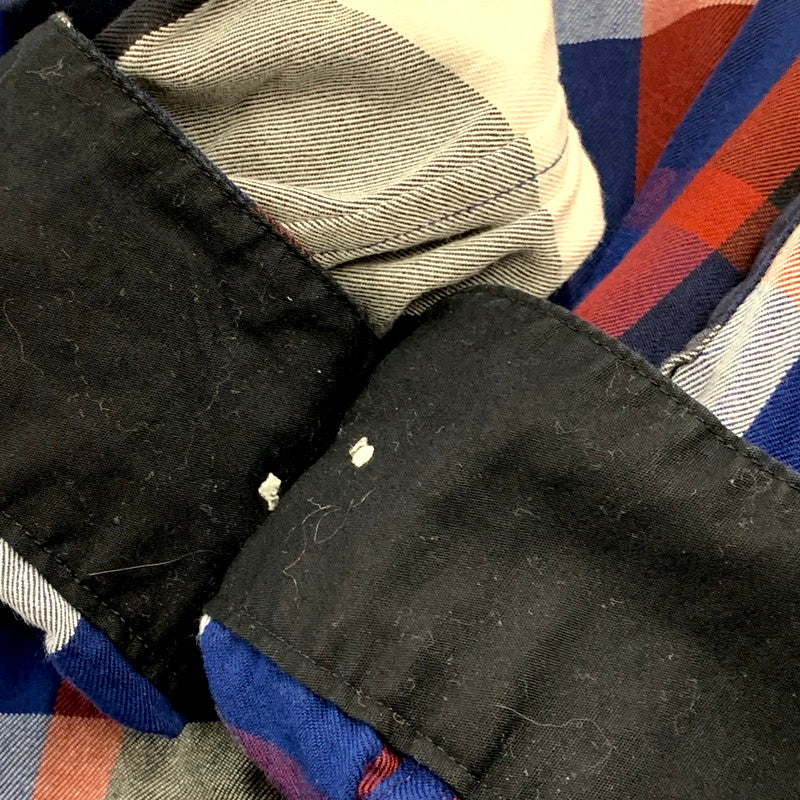 【中古品】【メンズ】 BLACK LABELCRESTBRIDGE ブラックレーベル・クレストブリッジ LS CHECK SHIRT 51M01-100-28 ロングスリーブ チェックシャツ 長袖 トップス 141-250102-as-07-izu サイズ：S カラー：マルチカラー 万代Net店