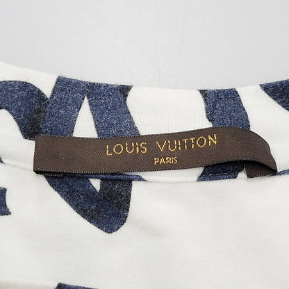 【中古品】【メンズ】 LOUIS VUITTON ルイ・ヴィトン RM162 JPD HAY92W 16AW VOGUEZ VOYAGEZ TEE トップス Tシャツ 半袖 179-241228-ma-15-izu サイズ：M カラー：白/ネイビー 万代Net店