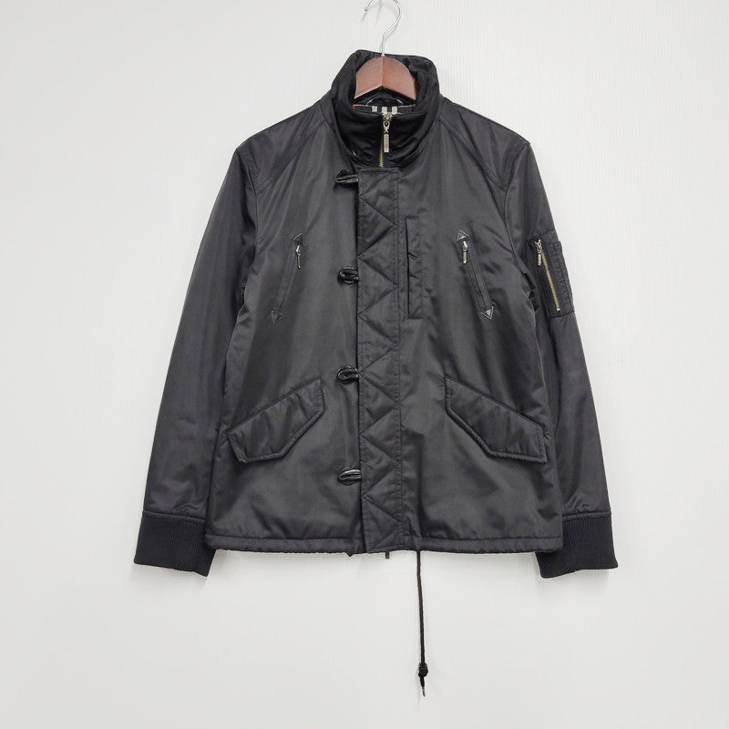 【中古品】【メンズ】 BURBERRY BLACK LABEL バーバリーブラックレーベル BMP38-718-09 FUR FLIGHT JACKET ファーフライトジャケット アウター 長袖 141-241228-ma-14-izu サイズ：M カラー：黒 万代Net店