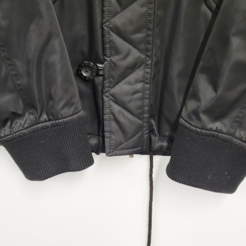 【中古品】【メンズ】 BURBERRY BLACK LABEL バーバリーブラックレーベル BMP38-718-09 FUR FLIGHT JACKET ファーフライトジャケット アウター 長袖 141-241228-ma-14-izu サイズ：M カラー：黒 万代Net店