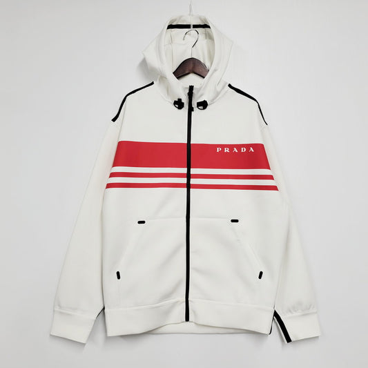 【中古品】【メンズ】 PRADA プラダ SJC590 21AW PRINTED TECHNICAL FABRIC JACKET プリンテッドテクニカルファブリックジャケット アウター 長袖 141-241228-ma-05-izu サイズ：M カラー：WHITE 万代Net店