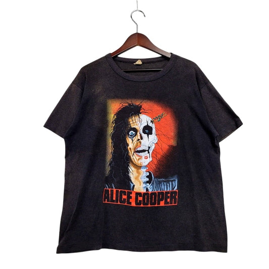 【現状渡し品】【メンズ】  INCREDIBLE c1989 80S ALICE COOPER TRASH BAND TEE T-SHIRT アリス クーパー トラッシュ Tシャツ カナダ製 半袖 トップス 146-241229-as-10-izu サイズ：L カラー：ブラック系 万代Net店