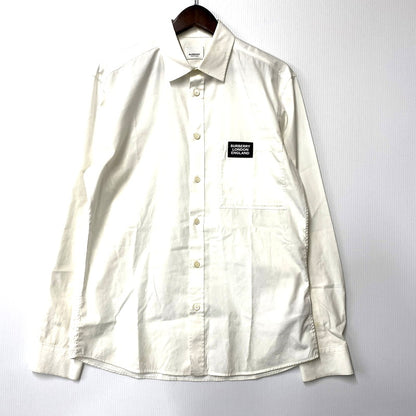 【中古品】【メンズ】 BURBERRY LONDON バーバリー ロンドン LOGO STRETCH COTTON SHIRT 8021794 ロゴストレッチ コットンシャツ 長袖 トップス 141-250107-as-15-izu サイズ：M カラー：ホワイト 万代Net店